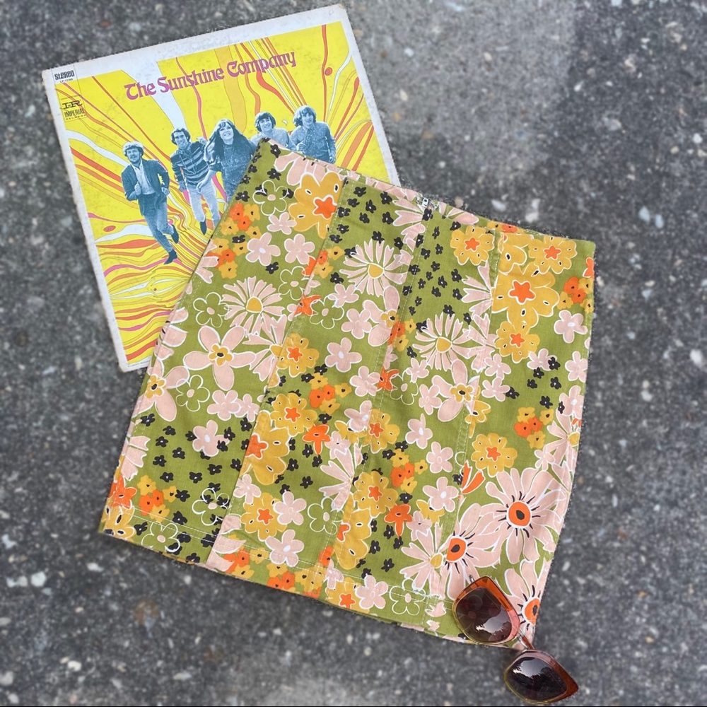 Free People Floral Pattern Mini Skirt